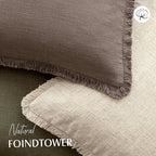 Foindtower Set of 2 Decorative Linen Fringe Throw Pillow Covers Cozy Farmhouse - Image 4