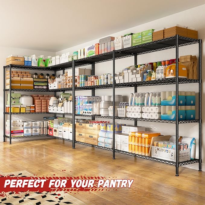 REIBII 69.8" W Storage Shelves 1250LBS Wire Shelving Unit 4 Tier Metal Shelving - Image 5