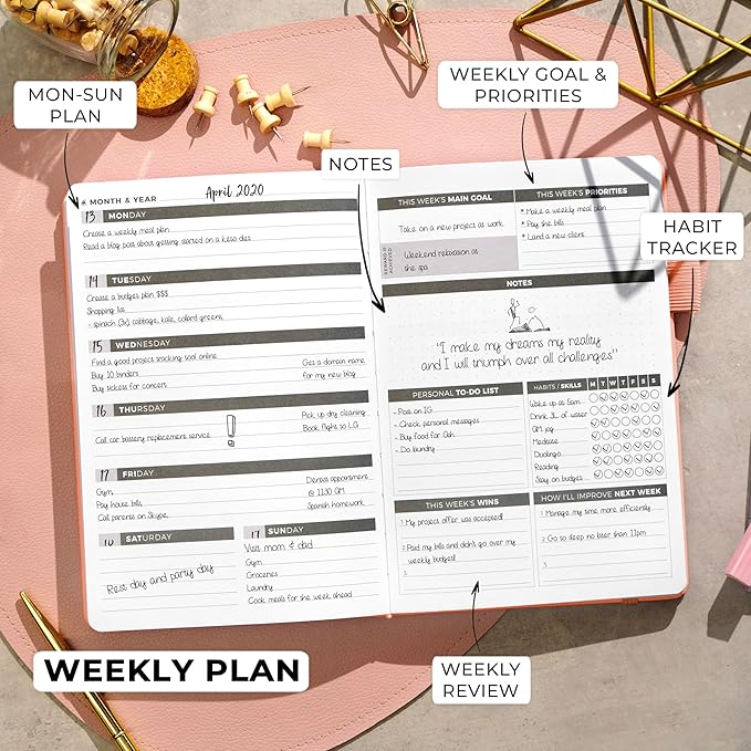 Clever Fox Planner – Undated Weekly & Monthly Planner - Image 3