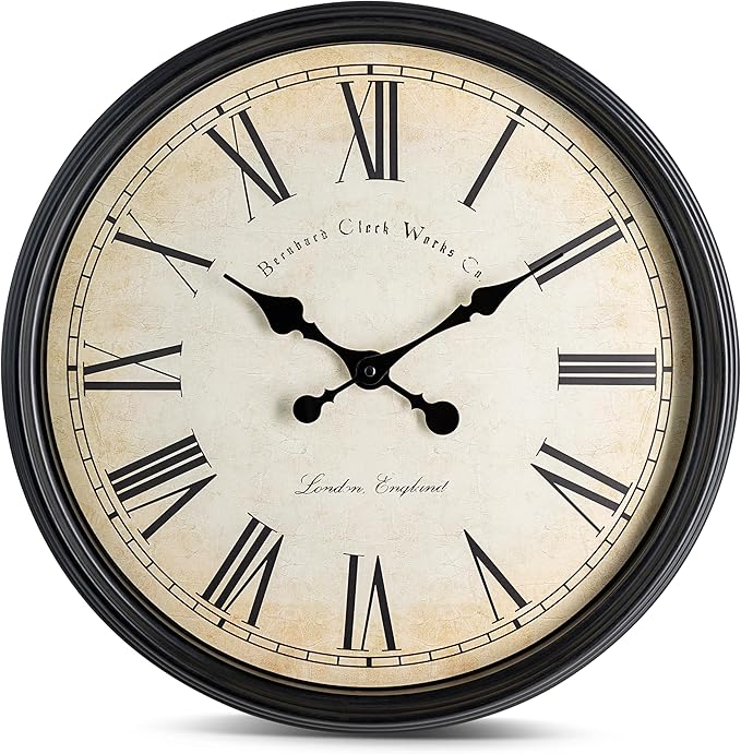 Bernhard Products Large Decorative Wall Clock 20 Inch Silent Non Ticking by BernhardProducts