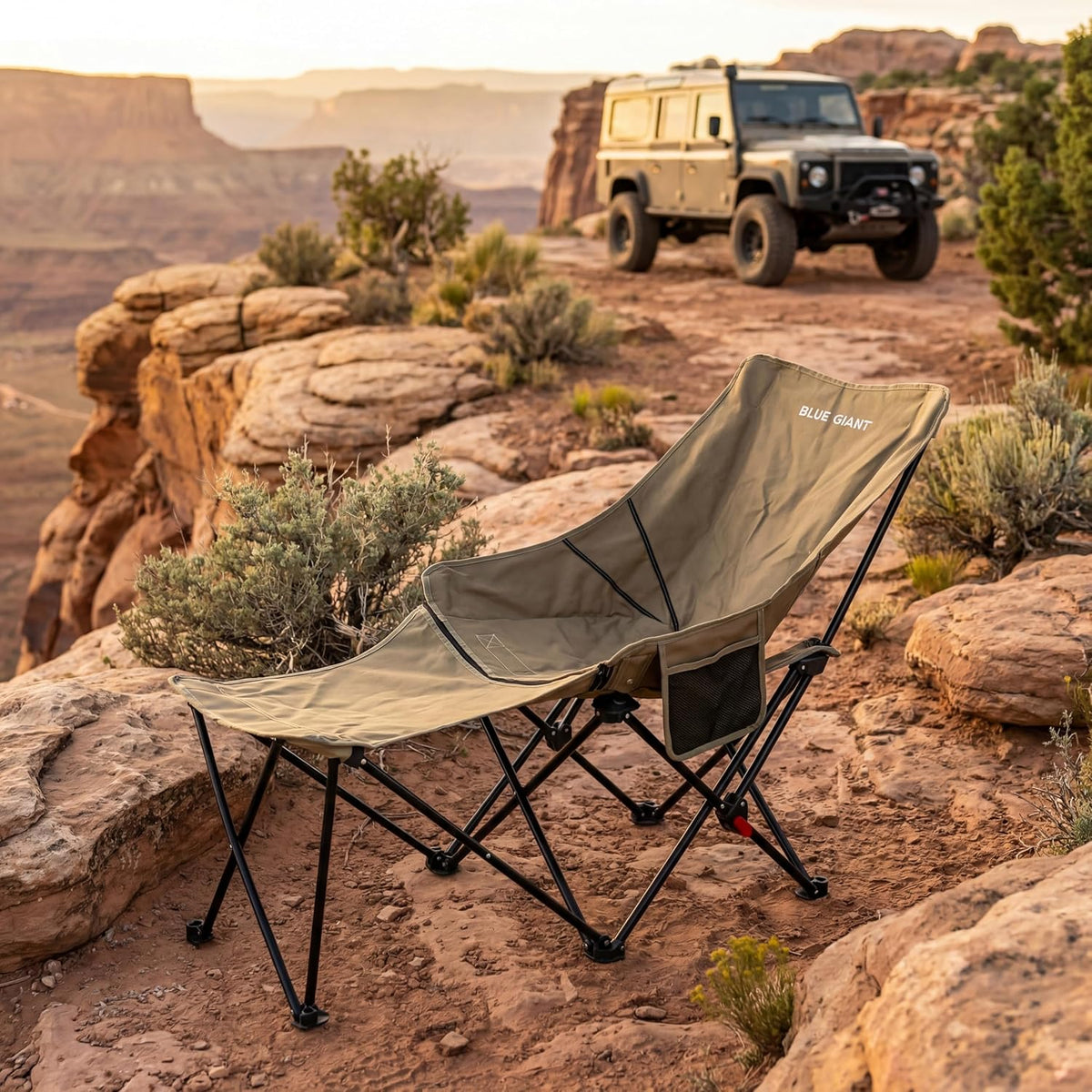 Portable Folding Camping Chair with Detachable Footrest, Adjustable Reclining...