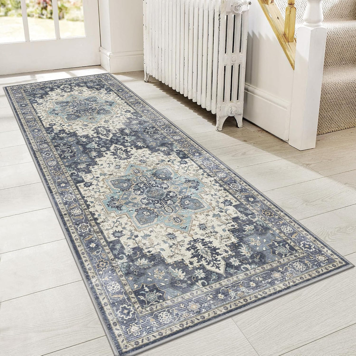 GENIMO 2'6"x8 Runner Rugs for Hallway, Machine Washable Non Slip Vintage Rugs