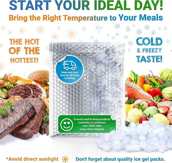 Amiff Silver Thermal Bubble Mailer, 13.75 x 10.5 Inches. 50 Pack Metallic - Image 3