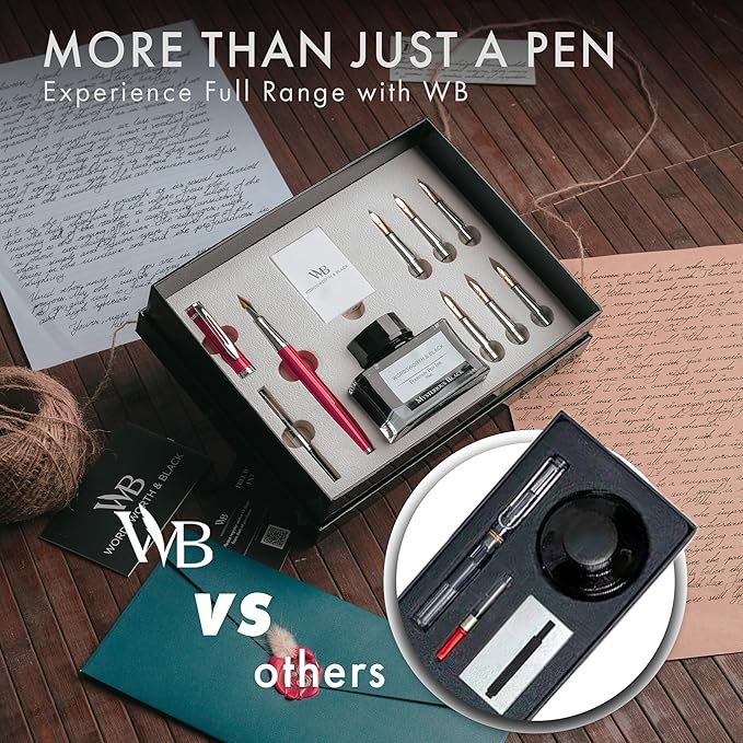 Wordsworth & Black Calligraphy Pen Gift Set, Includes Bottle, 6 Cartridges - Image 6