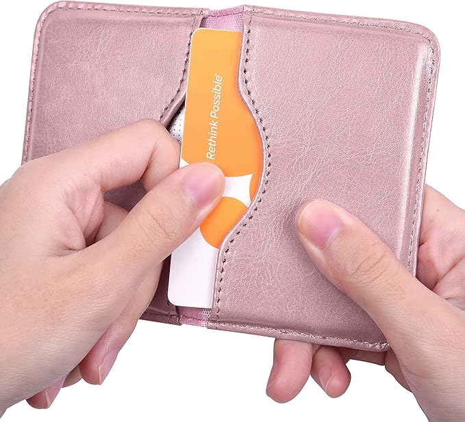 Wisdompro Business Card Holder, 2-Sided PU Leather Folio Name Card Holder - Image 4