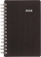 Brownline® 2026 DuraFlex Daily/Monthly Planner, Appointment Book, 12 Months, January to December, Twin-Wire Binding, 8" x 5", Black (CB634V.BLK-26)
