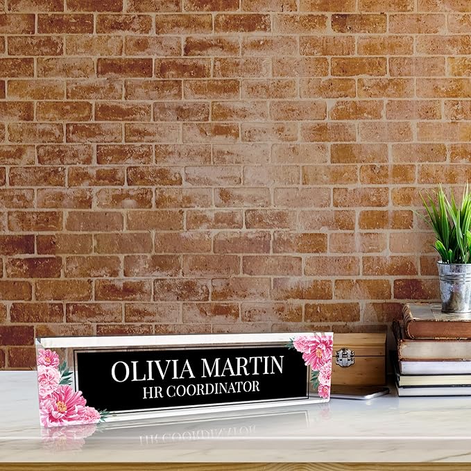 Signs ByLITA Floral Pattern Customized Nameplate | Midnight Bloom Personalized - Image 6