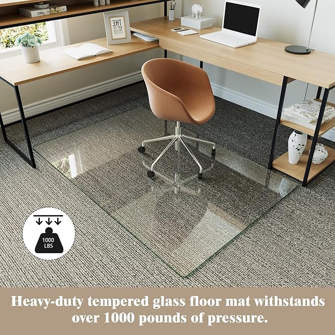 Koonmi Tempered Glass Chair Mat - Image 5