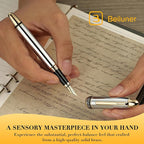 BEILUNER 315 Silver Chrome Fountain Pen, Stunning Luxury Pens - Image 6