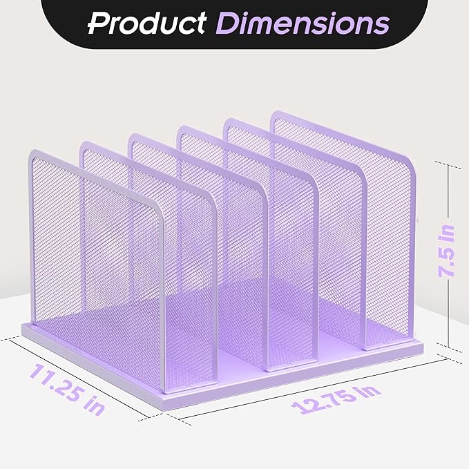 Kuntine.B Desk File Organizer Upright Mesh Desktop Organizer File Sorter Office - Image 2