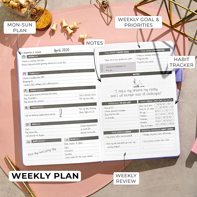 Clever Fox Planner – Undated Weekly & Monthly Planner - Image 3