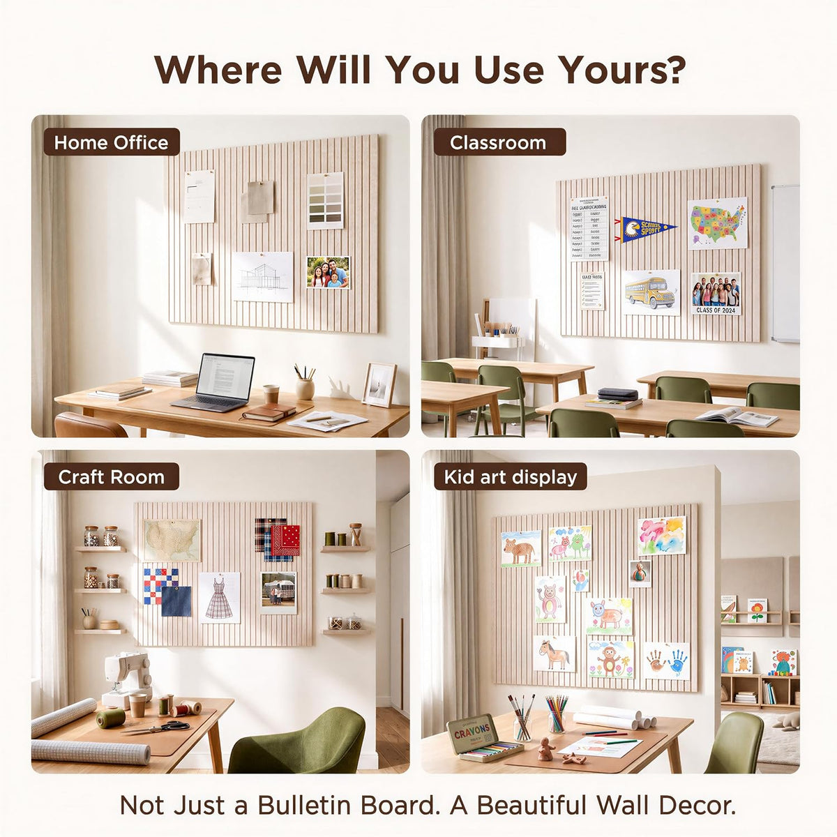 VIVELDA Large Felt Bulletin Board 48 x 36 Inch - 12-Pack Square Acoustic Wall...