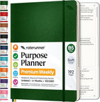 Roterunner Purpose Planner Notebook B5 7.5”x9.8” Undated 2026 Daily Weekly and by Roterunner