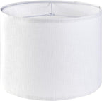 GO&SO White Textured Drum lampshade Medium Lamp Shade 13" Top x 13" Bottom x by GOSO