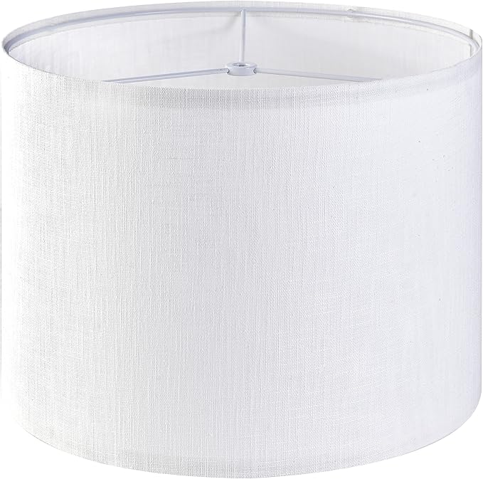 GO&SO White Textured Drum lampshade Medium Lamp Shade 13" Top x 13" Bottom x by GOSO