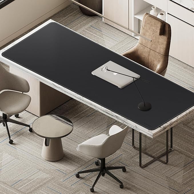 Mydours Super Size 71" x 28" Desk Mat, PU Leather Heavy-Duty Office Blotter - Image 3