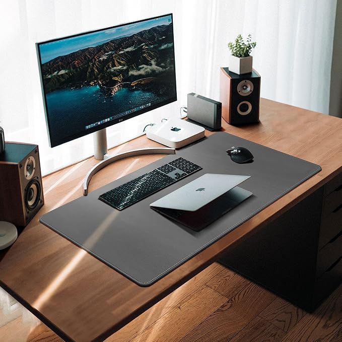 CENNBIE Leather Desk Mat, 39.3x19.6 Extra Large Desk Pad Blotter Protector - Image 2
