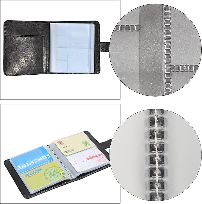 Wisdompro Business Card Book Organizer, Premium PU Leather Wallet Name Credit - Image 8
