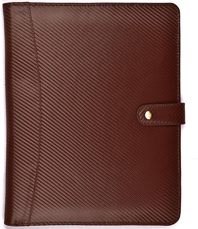 LEATHER VILLAGE Portfolio Professional Organizer– Carbon Fiber Genuine Leather by LeatherVillage