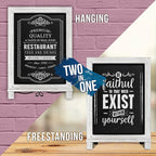 Rustic Whitewash Tabletop Chalkboard Sign/Hanging Magnetic Wall - Image 4