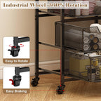 rolling cart with drawers, 4-drawer storage cart on, close-up detail