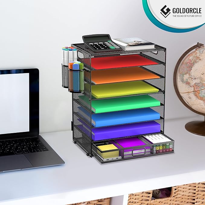 GoldOrcle 8 Tier Paper Letter Tray Organizer - Image 8