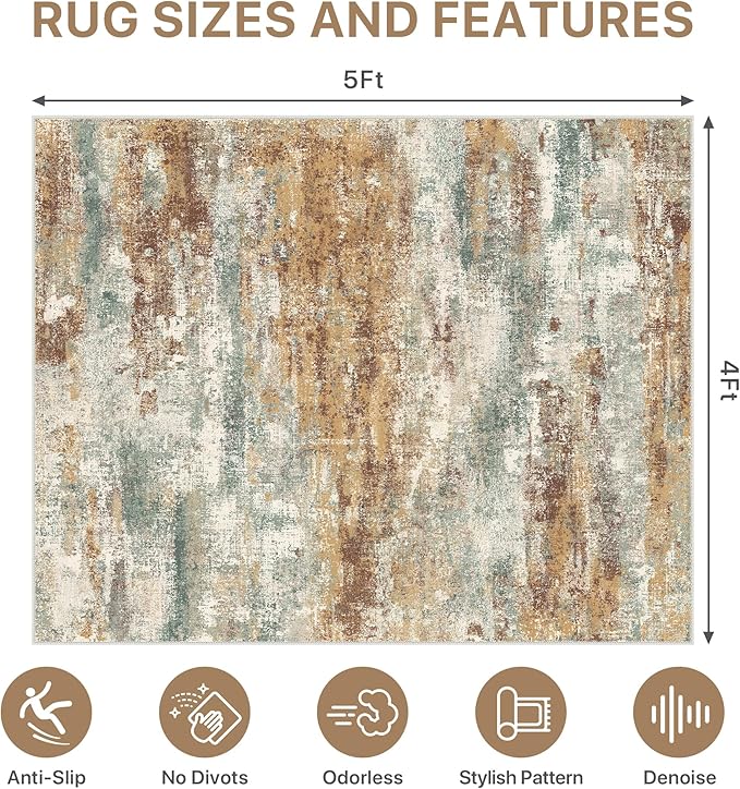 Office Chair Mat for Hardwood Tile Floor, Abstract 48"X 60" Desk Mats for - Image 9