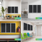 Ghent 36"x72" 3-Door indoor Enclosed Recycled Rubber Bulletin Board, Shatter - Image 6