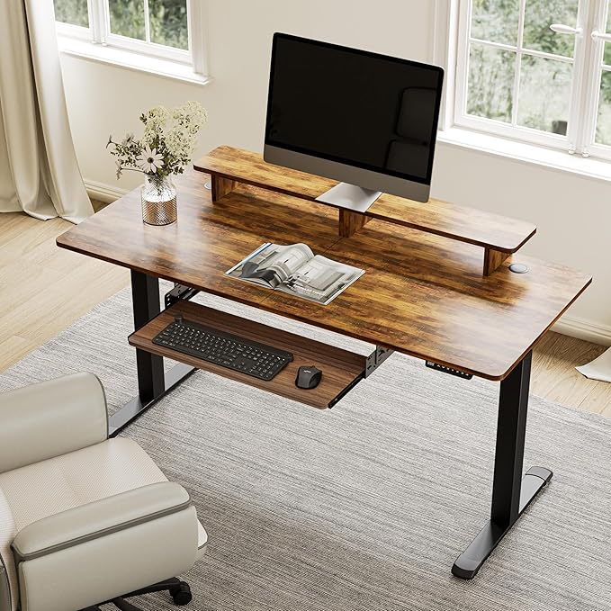 EUREKA ERGONOMIC Adjustable Keyboard Tray Under Desk, 28x11 Inch Large Slide - Image 6
