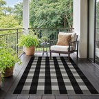 GENIMO Checkered Rug 3x5 Ft Black and White Outdoor Rug Buffalo Plaid Rugs Mat - Image 6