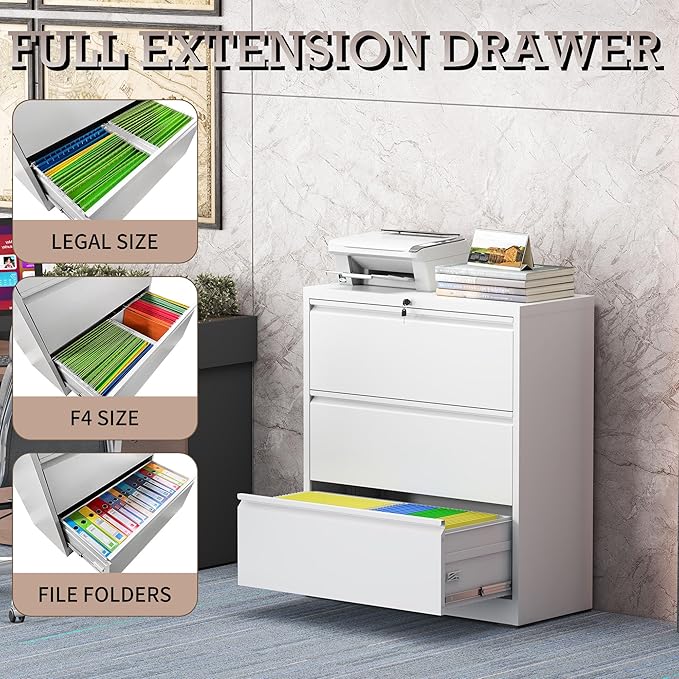 mysteeldepot 3 Drawer Lateral File Cabinet - Image 5