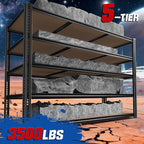 ROOMFAVE 3500LBS Garage Shelving 60" W Metal Shelving 72" H Storage Shelves - Image 4