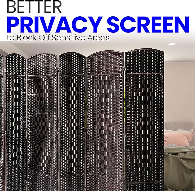 8 Panel Folding Privacy Screen 12ft Wide, 6ft Tall Partition Room Divider - Image 4