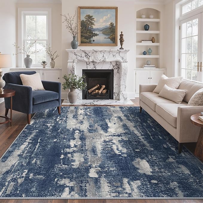 GENIMO 8x10 Area Rugs for Living Room, Machine Washable Non Slip Rugs, Low Pile by GENIMO