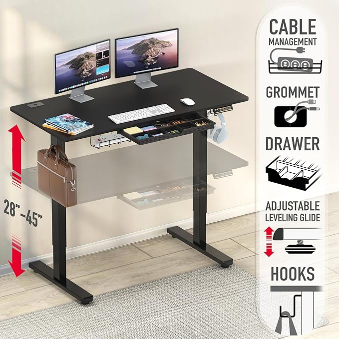 SHW 48-Inch Electric Height Adjustable Standing Desk - Image 4
