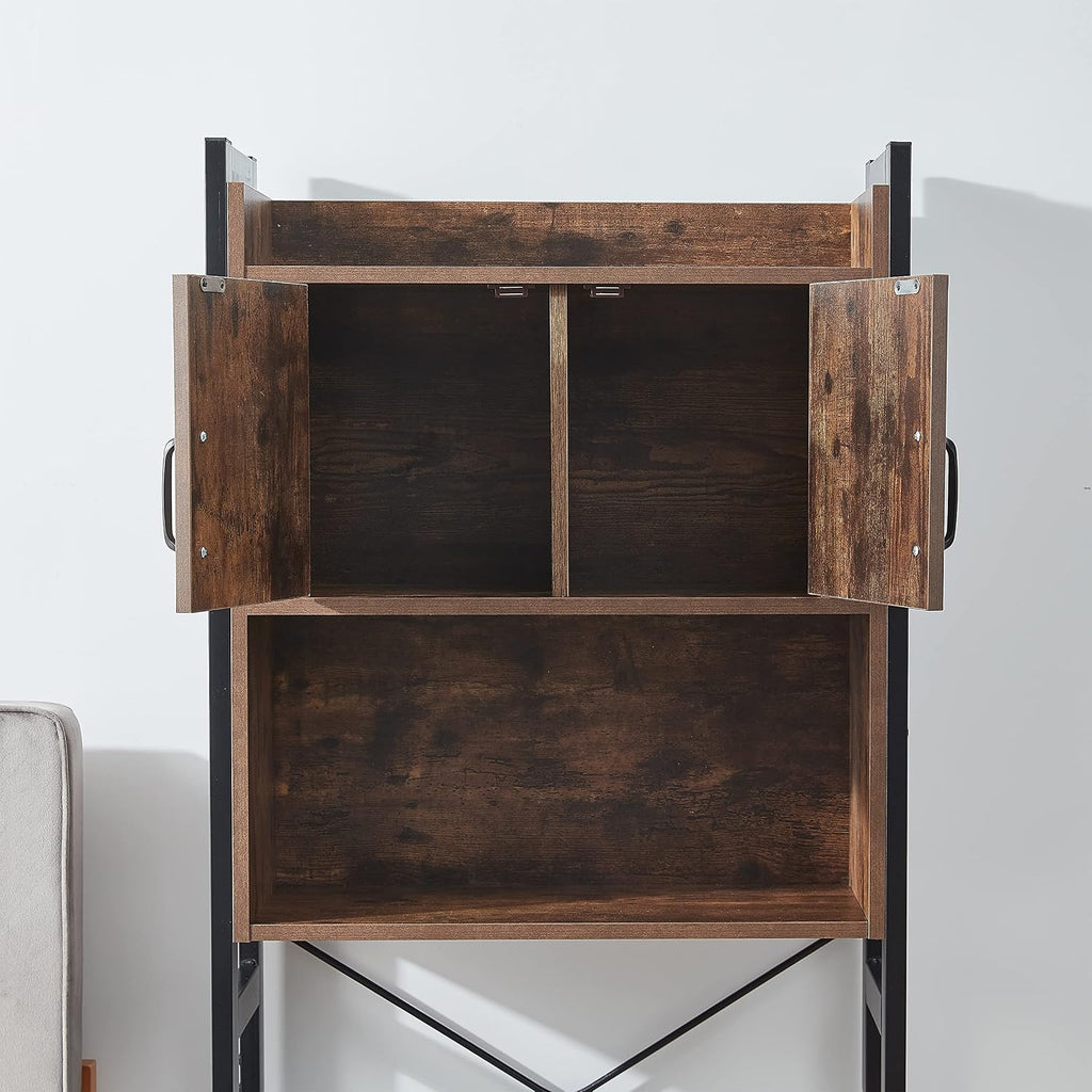 Yak About It® Dorm Hutch - Over the Fridge Organizer - Dark Wood Walnut