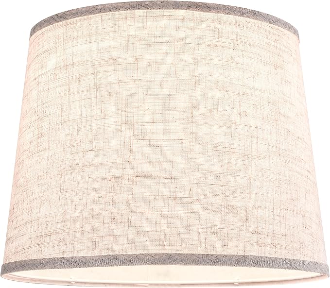 GO&SO Large Oatmeal Linen Drum Lamp Shade - Image 5