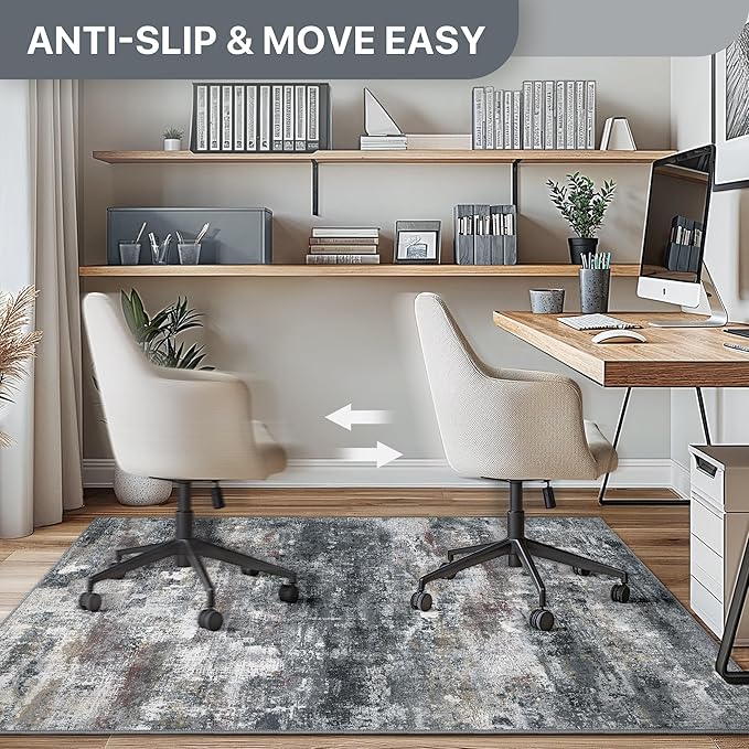 Office Chair Mat for Hardwood Tile Floor, Abstract 48"X 72" Desk Mats for - Image 4
