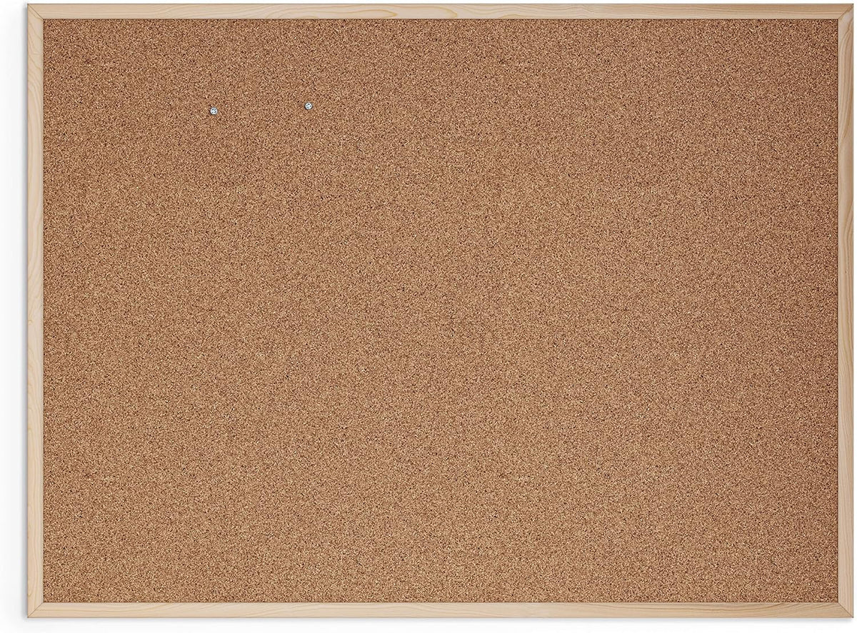 U Brands Cork Board, Birch Bulletin Board for Office Wall, 48" x 36"