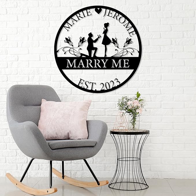 Personalized Valentines Metal Wall Sign, Custom Infinity Heart Love Couple Name - Image 9