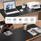 Aothia Leather Desk Pad Protector, Mouse Pad, Office Desk Mat, Non-Slip PU - Image 5