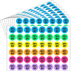 Percent Off Sticker 10 to 60 Discount Stickers,7/8 Inch Round Sale Stickers | 6 Colored Circle Price Marker Tag Adhesive Labels Signs Promotion Price Markers Sales for Retail Stores Supermarkets Shops