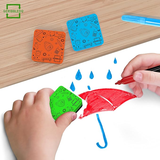 Scribbledo 6 Pack Magnetic Dry Erase Erasers - Image 6