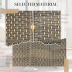 HOMCOM 3 Panel Room Divider, Hand-Woven Freestanding Wall Partition - Image 5