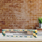Signs ByLITA Floral Pattern Customized Nameplate | Golden Rose Personalized - Image 2