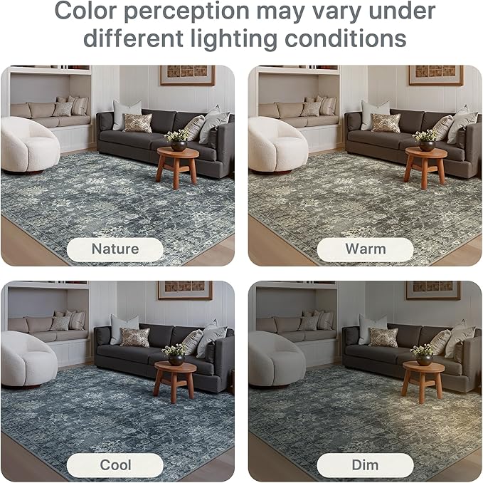 GENIMO Runner Rug 2'6''x8 Non Slip Machine Washable Vintage Hallway Runner Rug - Image 8