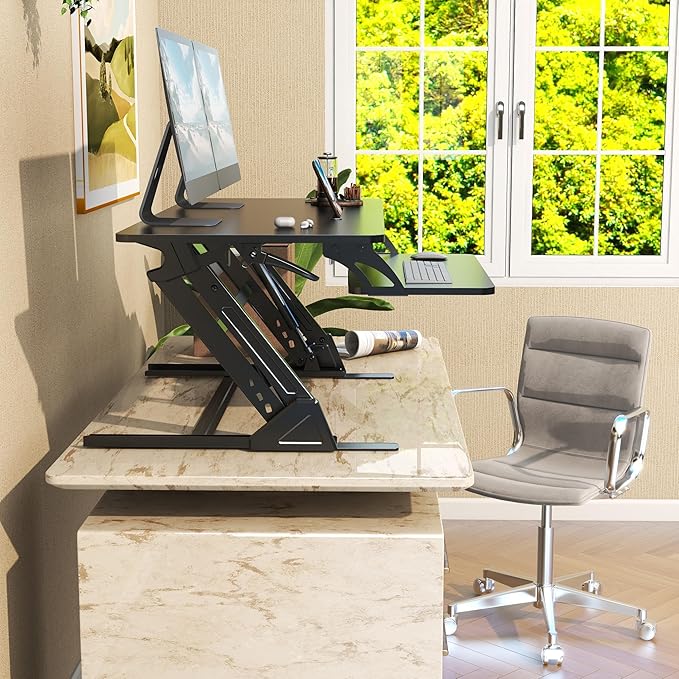 Lubvlook 42 inch Stand Up Desk Converter, Height Adjustable Sit Stand Desk Riser - Image 4