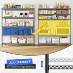 45 "W Storage Shelves 5 Tier Wire Shelving Unit Adjustable Metal Shelving Wire - Image 6