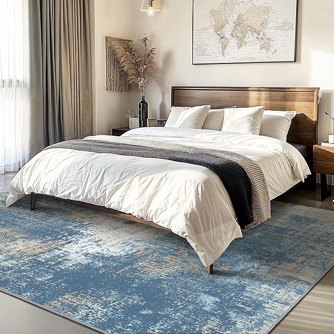 GENIMO Washable Area Rugs for Living Room, 8x10 Modern Non Slip Rugs, Low Pile - Image 2