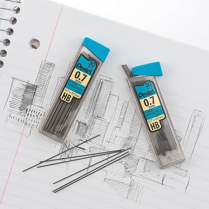 Pentel C27BPHB3K6 Super Hi-Polymer Lead Refills, 30 per Tube - Image 4